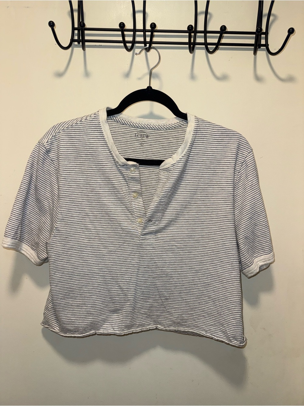 J.Crew Cropped Henley Tee